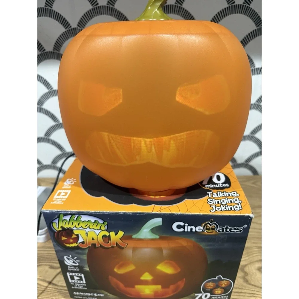 Halloween Jabberin Jack Cinemates‎ Animated Projector Pumpkin Head See Video